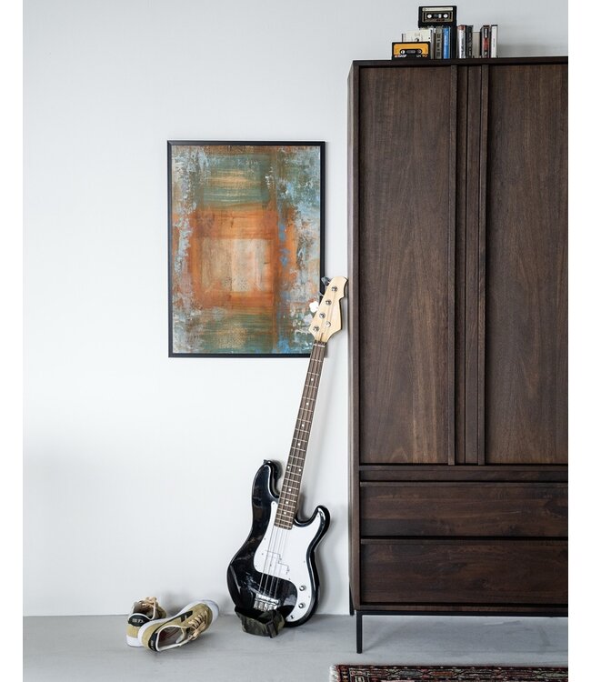 Urban Cotton wandkleed Blue Ocker Abstract 1