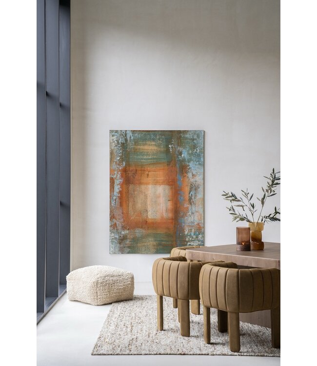 Urban Cotton wandkleed Blue Ocker Abstract 1