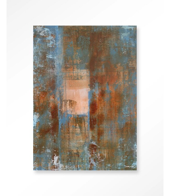 Urban Cotton wandkleed Blue Ocker Abstract 2