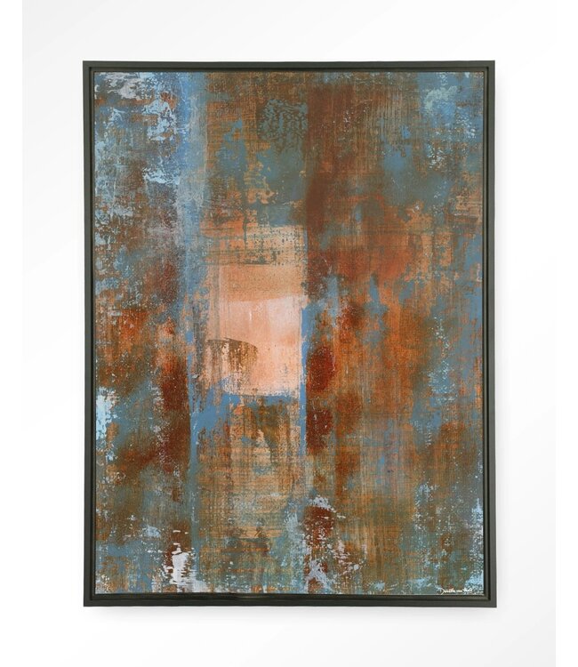 Urban Cotton wandkleed Blue Ocker Abstract 2