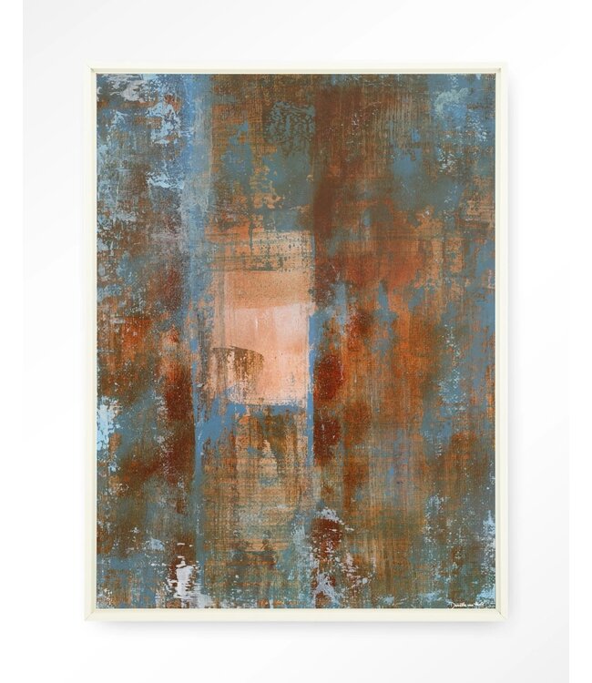 Urban Cotton wandkleed Blue Ocker Abstract 2