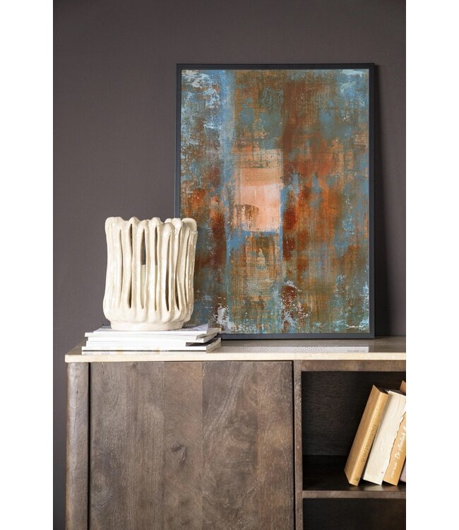 Urban Cotton wandkleed Blue Ocker Abstract 2