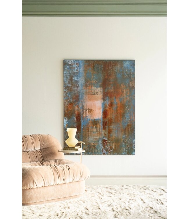 Urban Cotton wandkleed Blue Ocker Abstract 2