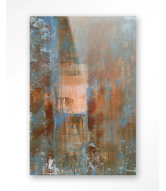 Urban Cotton Glasschilderij Blue Ocker Abstract 2