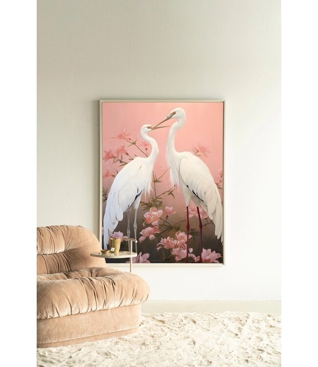 Urban Cotton Wandkleed Pink Love Birds