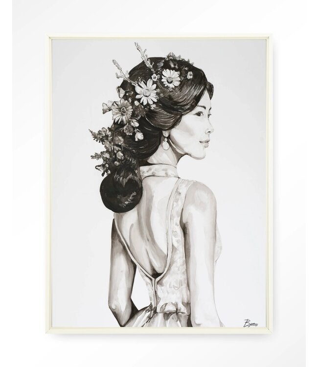 Urban Cotton wandkleed Lady With Blossom