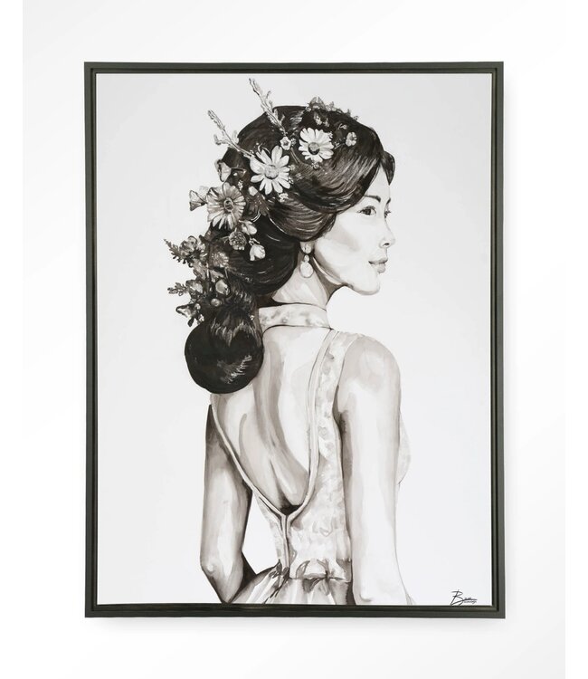 Urban Cotton wandkleed Lady With Blossom