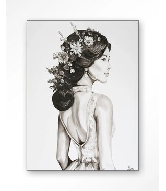 Urban Cotton Wandkleed Lady With Blossom