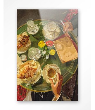 Urban Cotton Glasschilderij Croissants At Cafe de Flore