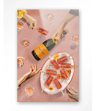 Urban Cotton Glasschilderij Champagne And Icecreams