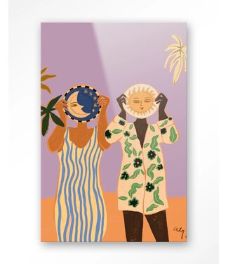 Urban Cotton Glasschilderij Sun & Moon