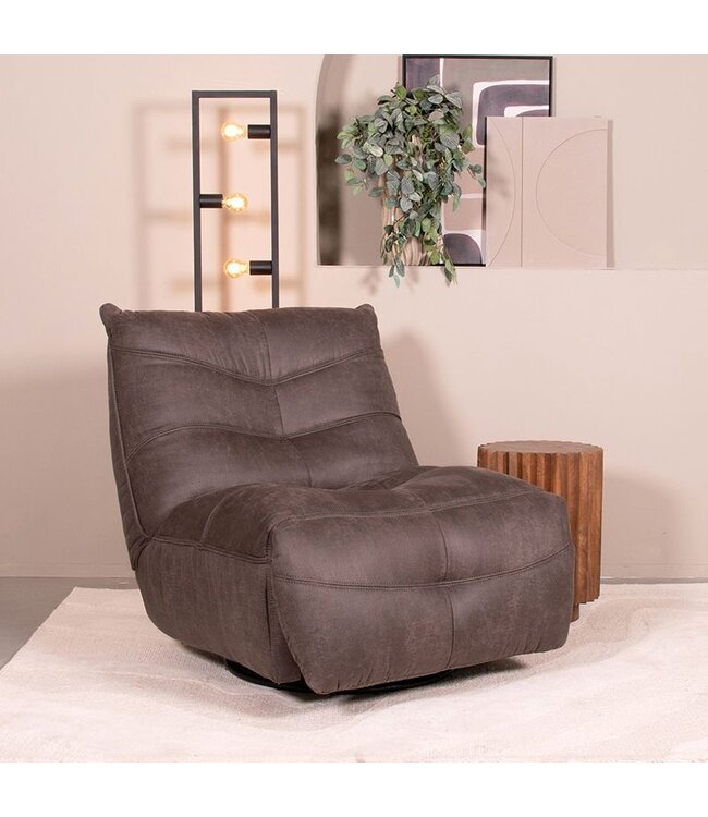 Elektrische Relaxfauteuil Powernap Station Antraciet Micro Suede
