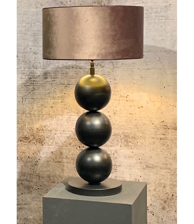 Leclercq & Bouwman tafellamp Boss Black Textured met3 bollen