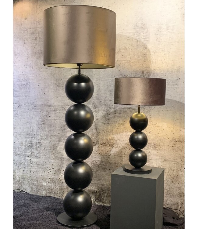 Leclercq & Bouwman tafellamp Boss Black Textured met3 bollen