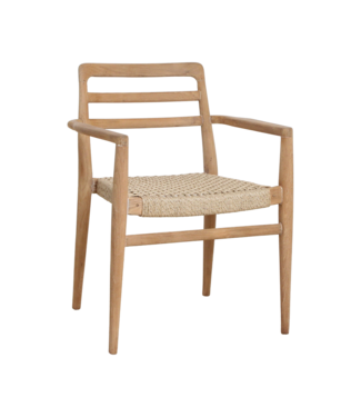 Raw Materials Verano teak tuinstoel met armleuning - Naturel (set of 2)