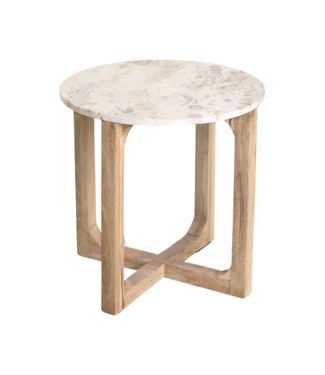 Raw Materials Marmeren bijzettafel Créme ø50 cm