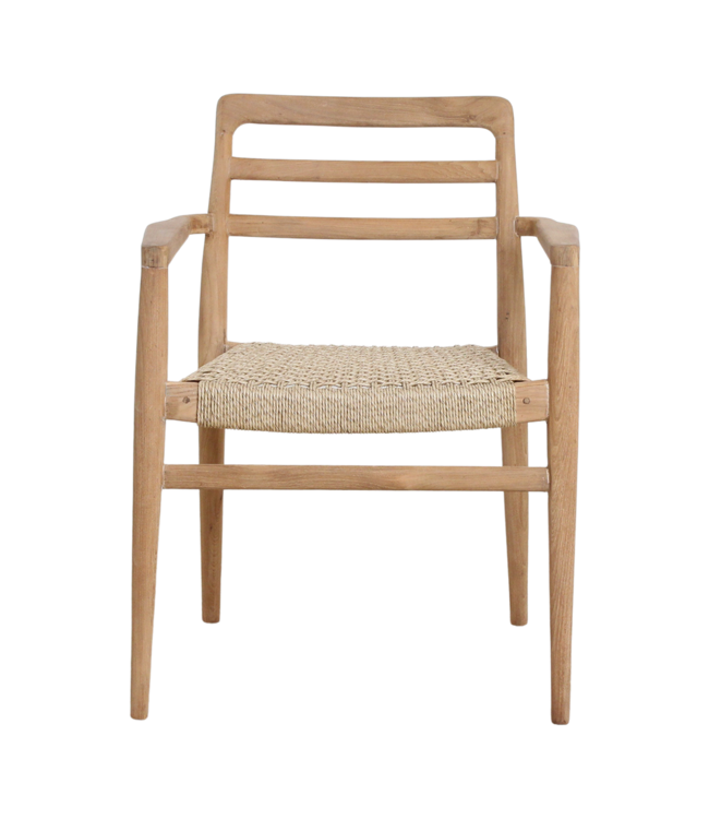 Raw Materials Verano teak tuinstoel met armleuning - Naturel (set van 2)