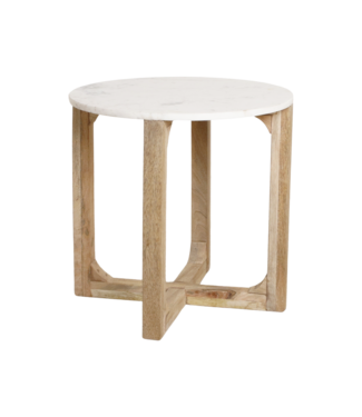 Raw Materials Bijzettafel wit marmer ø50 cm