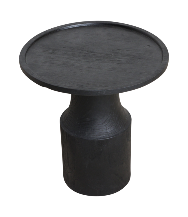 Raw Materials Nero teakhouten bijzettafel Midnight - zwart