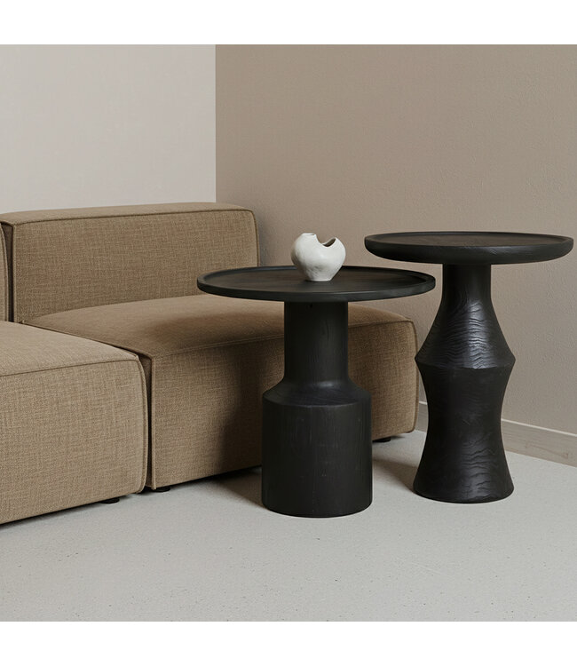 Raw Materials Nero teakhouten bijzettafel Midnight - zwart