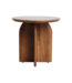 Bullnose mangohouten bijzettafel cross Ø 50 cm