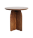 Bullnose mangohouten bijzettafel cross Ø 50 cm