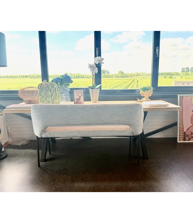Must Living eetkamerbank Bloom Polaris lichtgrijs 150 cm (showroommodel)