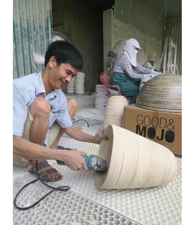 Good&Mojo Hanglamp Halong bamboe naturel rond