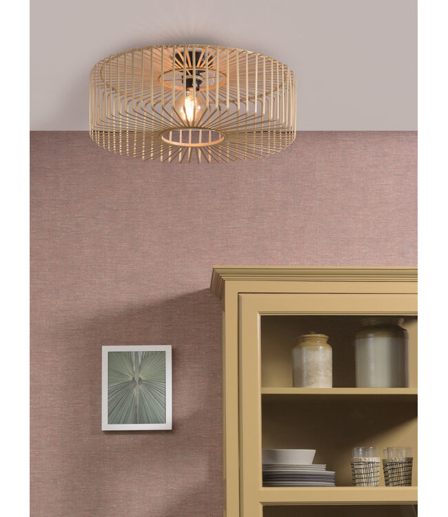 Plafonnière BROMO bamboe rond maat L ø60 cm