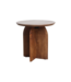 Bullnose mangohouten bijzettafel cross Ø 50 cm