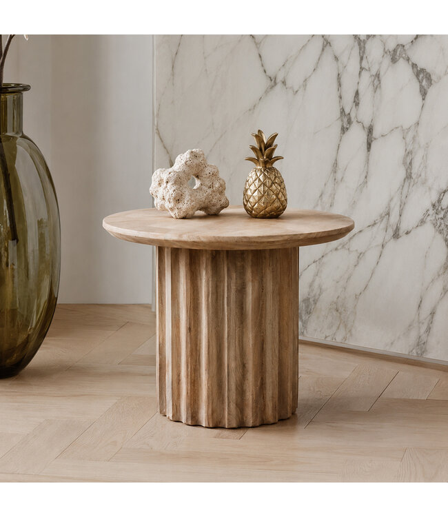 Raw Materials bijzettafel Bullnose reversed naturel Ø 55 cm