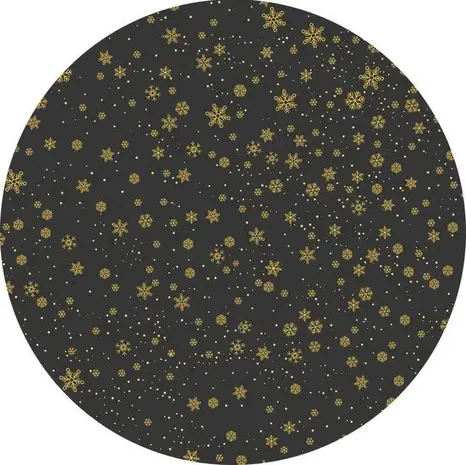 floorevents.com Weihnachtsbaumdecke | Schneeflocken schwarz gelb