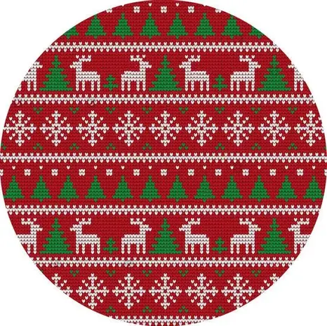 floorevents.com Christmas Tree Skirt | Reindeer red