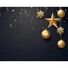 Kerst Placemat vinyl | Kerstballen zwart goud