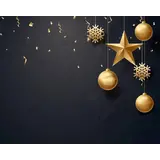 Christmas Placemat vinyl | Christmas baubles black gold Christmas Placemat vinyl | Christmas baubles black gold