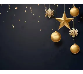 Kerst Placemat vinyl | Kerstballen zwart goud Kerst Placemat vinyl | Kerstballen zwart goud