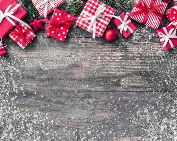 Kerst Placemat vinyl | Vergrijsd hout