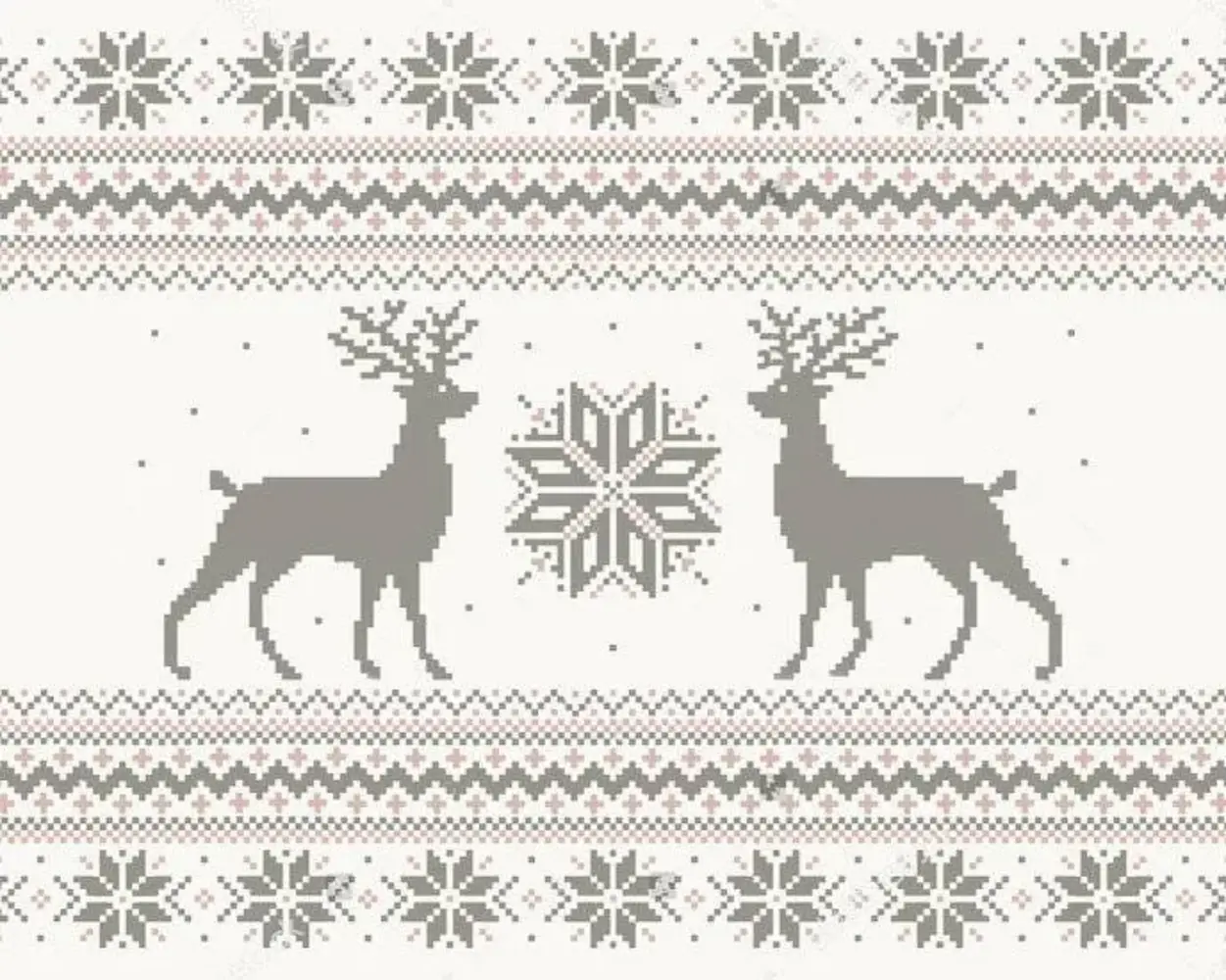 Weihnachts-Tischset Vinyl | Rentier rosa / grau