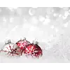 Kerst Placemat vinyl | Kerstballen sneeuw