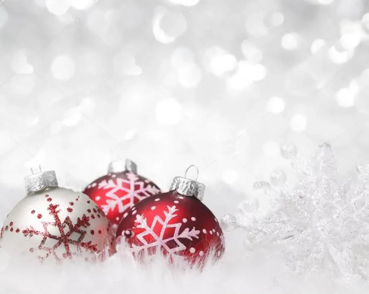 Weihnachts-Tischset Vinyl | Weihnachtskugeln Schnee