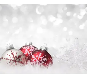 Kerst Placemat vinyl | Kerstballen sneeuw Kerst Placemat vinyl | Kerstballen sneeuw
