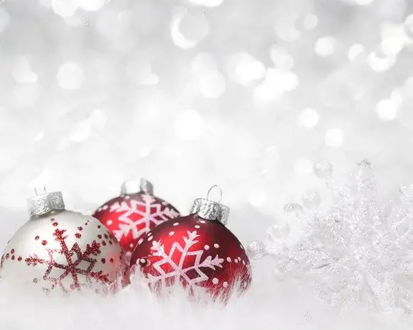 Weihnachts-Tischset Vinyl | Weihnachtskugeln Schnee