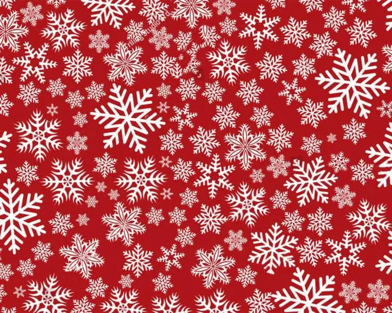 Kerst Placemat vinyl | Sneeuwvolkjes Rood / Wit