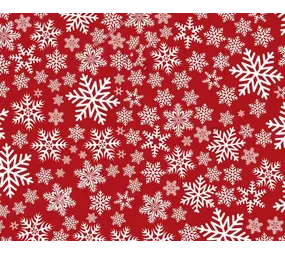 Kerst Placemat vinyl | Sneeuwvolkjes Rood / Wit Kerst Placemat vinyl | Sneeuwvolkjes Rood / Wit
