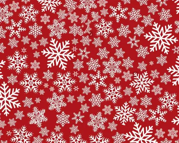 Kerst Placemat vinyl | Sneeuwvolkjes Rood / Wit