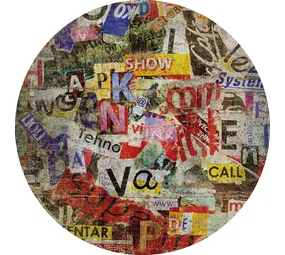 Vloerkleed vinyl rond | Vintage collage Vloerkleed vinyl rond | Vintage collage