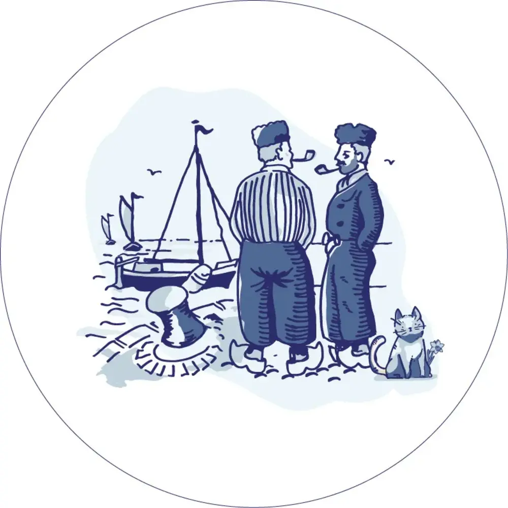 Vloerkleed vinyl Rond | Hollands bordje Zeevaart Vloerkleed vinyl Rond | Hollands bordje Zeevaart