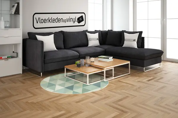 floorevents.com Vloerkleed vinyl rond | 50 shades of green