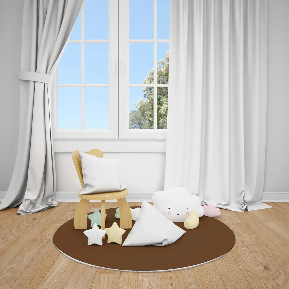 floorevents.com UNI tablecloth vinyl round | Brown