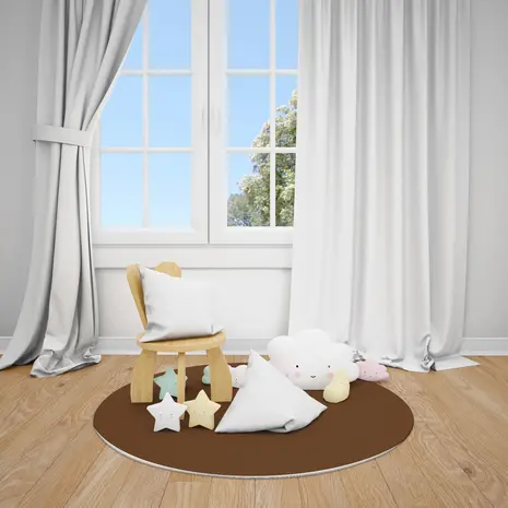 floorevents.com UNI tablecloth vinyl round | Brown